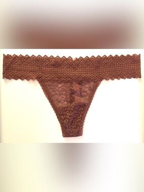 New Victoria’s Secret PINK Ganache color Geometric Lace Thong Tanga Panties